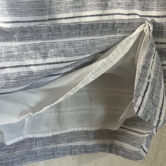 Sleeveless Linen-Cotton Striped Dress/Tunic, M - Picture 6 of 7